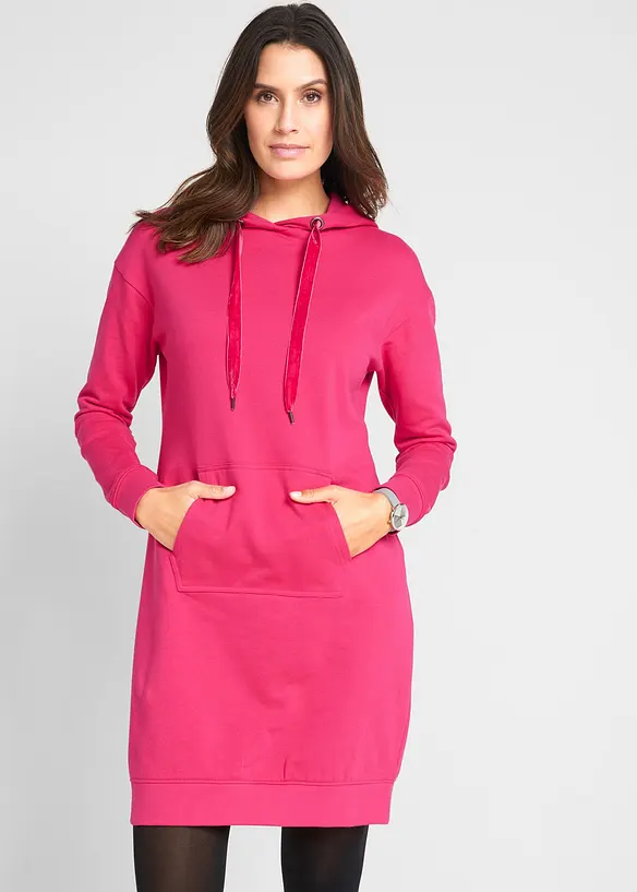 Mini-Sweatkleid in pink von vorne (Totalaufnahme) - bonprix