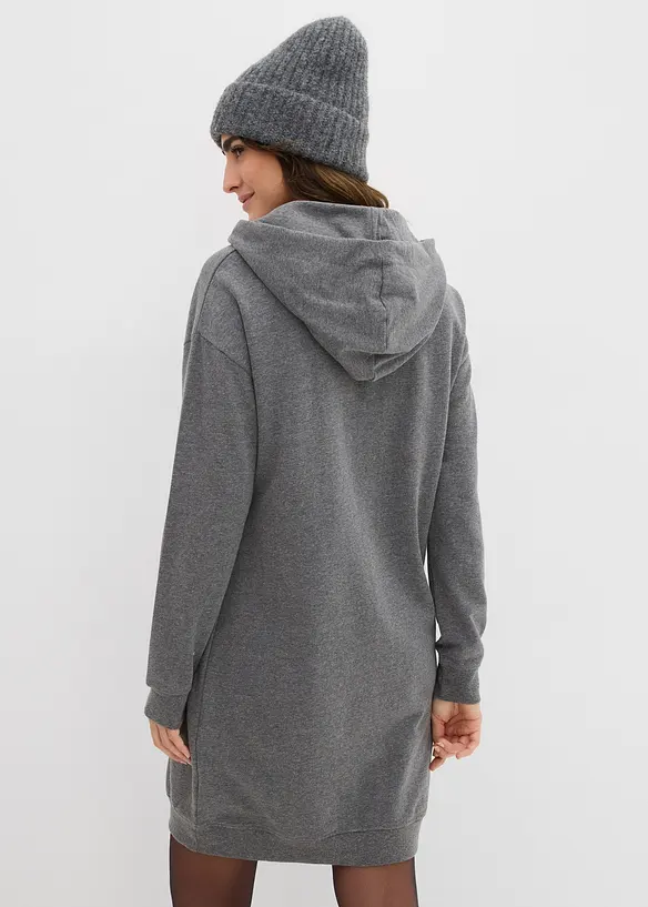 Mini-Sweatkleid in grau von hinten (Totalaufnahme) - bonprix