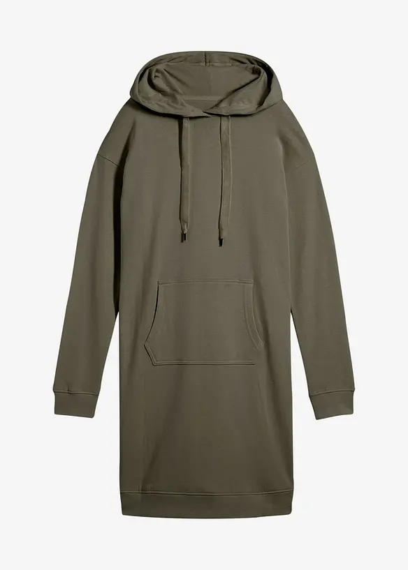 Mini-Sweatkleid in grün von vorne - bonprix