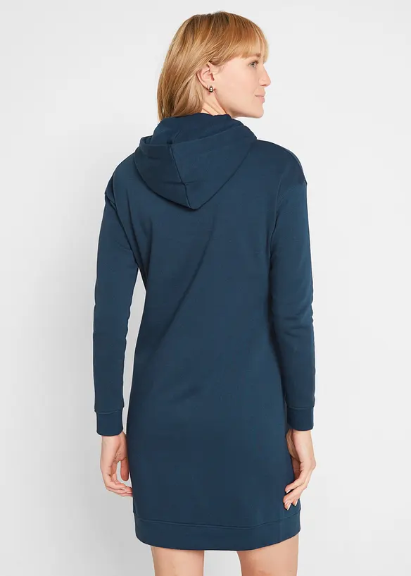 Mini-Sweatkleid in blau von hinten (Totalaufnahme) - bonprix