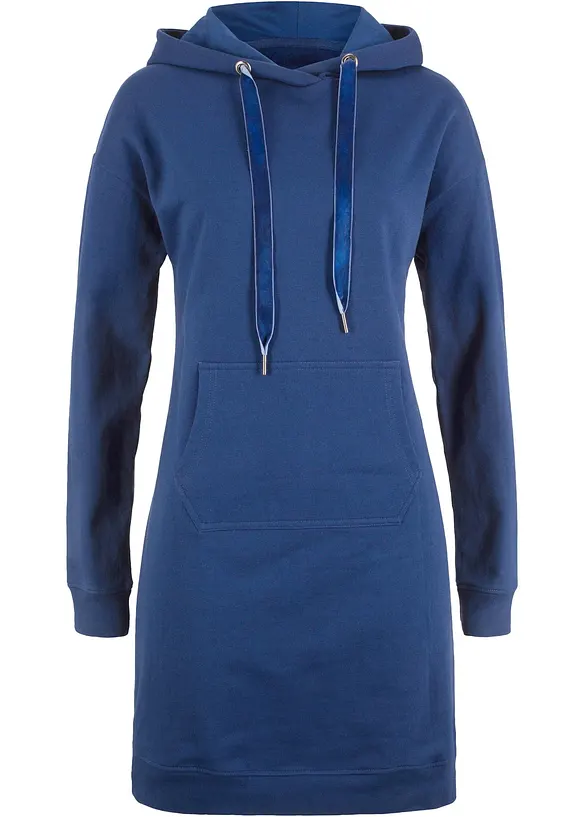 Mini-Sweatkleid in blau von vorne - bonprix