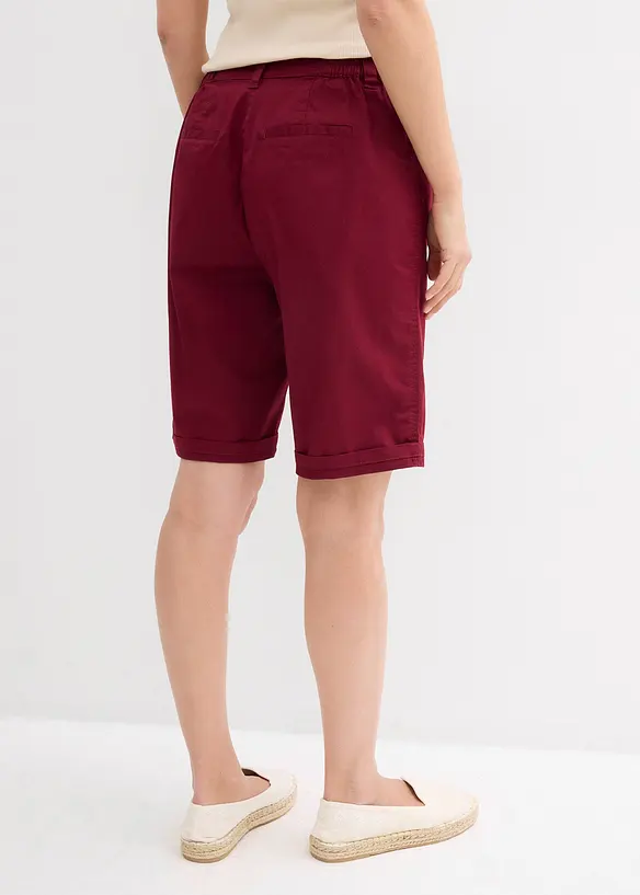 Papertouch-Bermuda aus Baumwoll-Mix in rot von hinten - bonprix