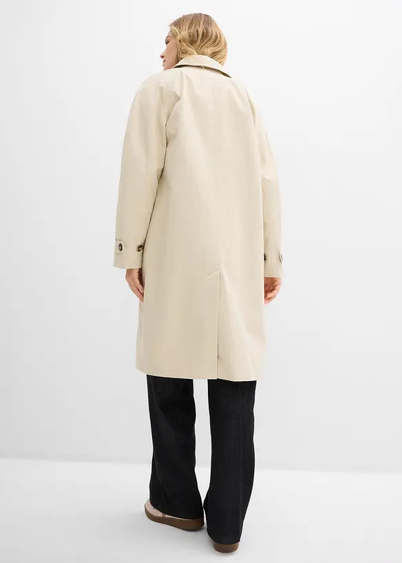 Einreihiger Trenchcoat in beige von hinten (Totalaufnahme) - bonprix