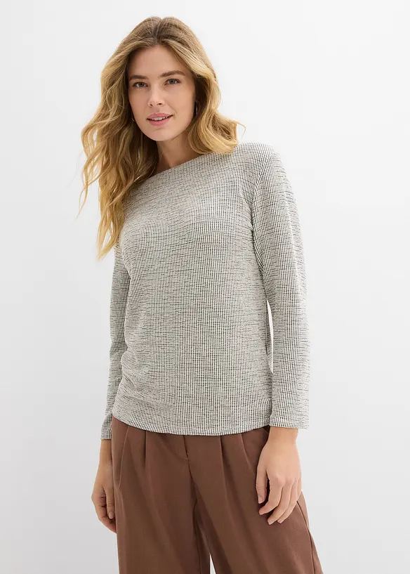 Shirt aus softem Viskose-Mix in weiß von vorne (im Anschnitt) - bonprix