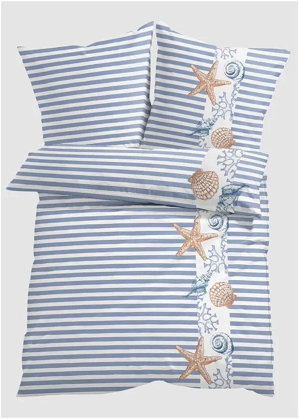Linon-Bettwäsche in blau von vorne - bonprix