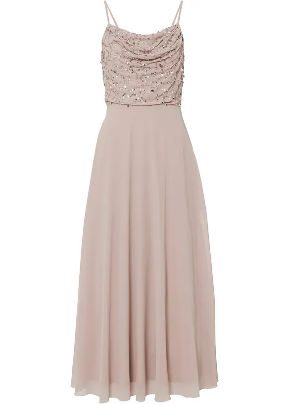 Trägerkleid mit Paillettenstickerei in rosa von vorne - bonprix Trägerkleid mit Paillettenstickerei in rosa von vorne - bonprix