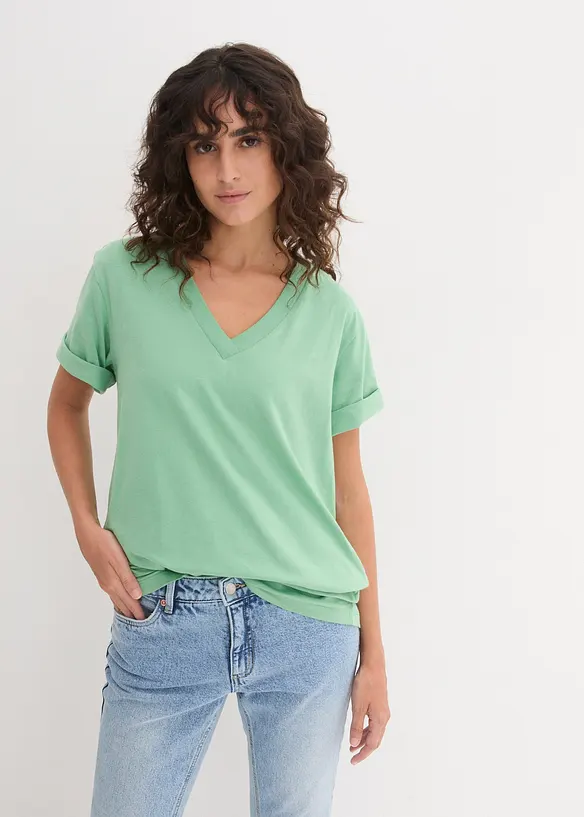 Longshirt (5er Pack) in rosa von vorne (im Anschnitt) - bonprix