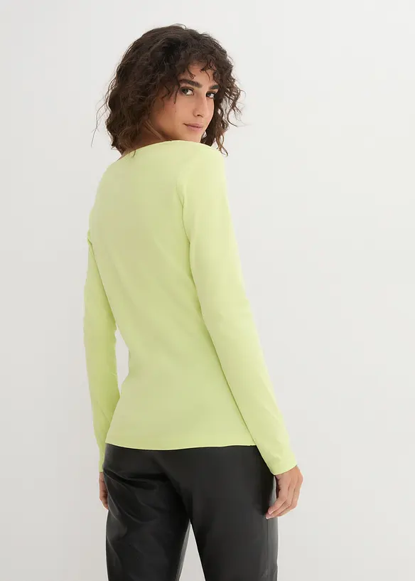 Langarmshirt aus reiner Bio-Baumwolle in grün von hinten (im Anschnitt) - bonprix Langarmshirt aus reiner Bio-Baumwolle in grün von hinten (im Anschnitt) - bonprix