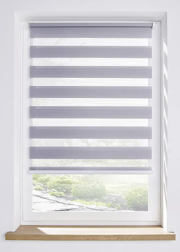 Schnurloses Doppelrollo in grau - bonprix