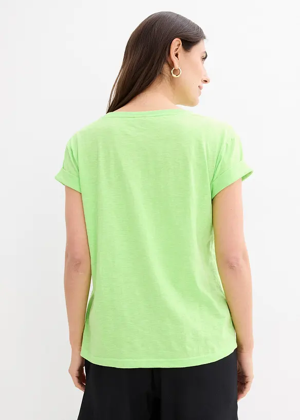 Boxy-Shirt in grün von hinten (im Anschnitt) - bonprix