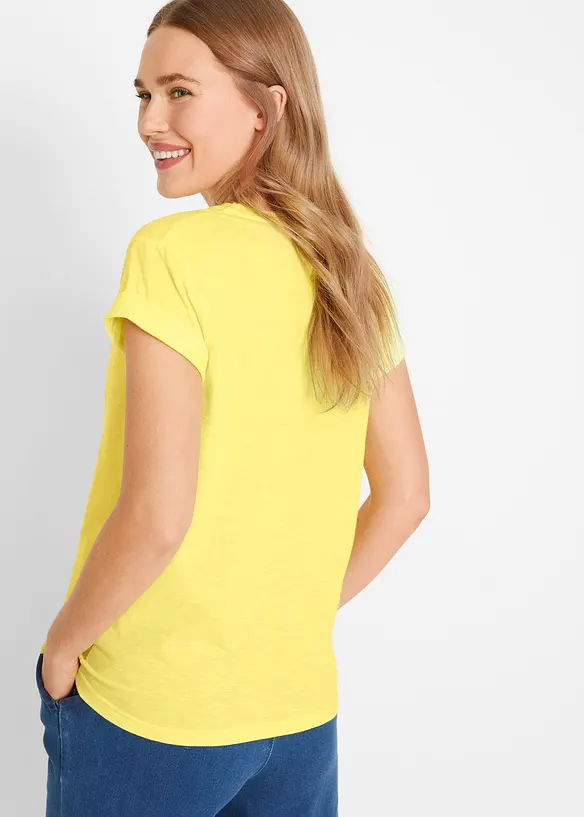 Boxy-Shirt in gelb von hinten (im Anschnitt) - bonprix