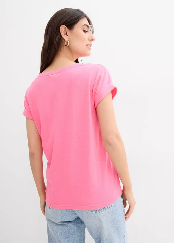Boxy-Shirt in pink von hinten (im Anschnitt) - bonprix