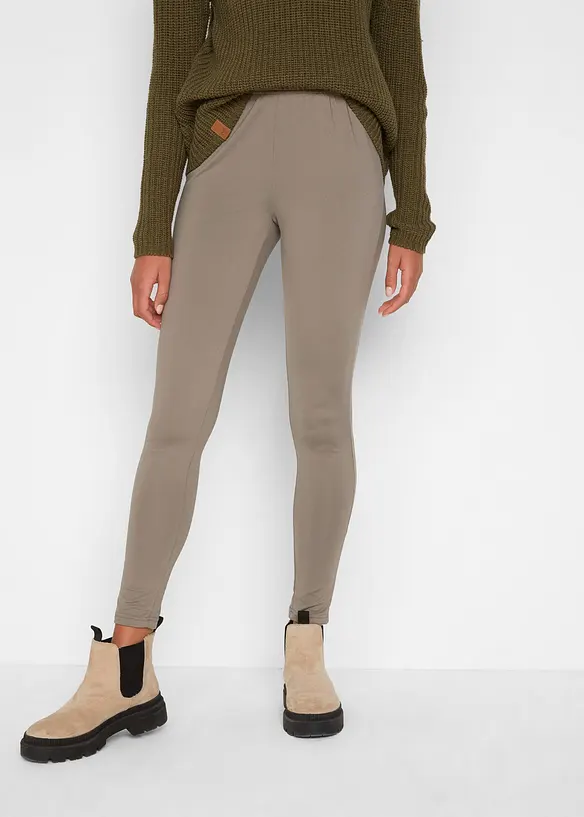 Thermo-Leggings mit Bequembund in grün von vorne - bonprix