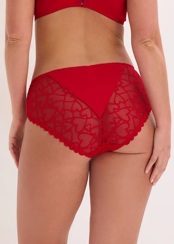 Maxislip mit zarter Spitze in rot von hinten - bonprix