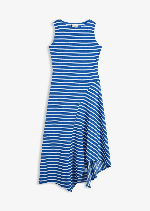 Maxikleid mit asymmetrischem Saum in blau von vorne - bonprix