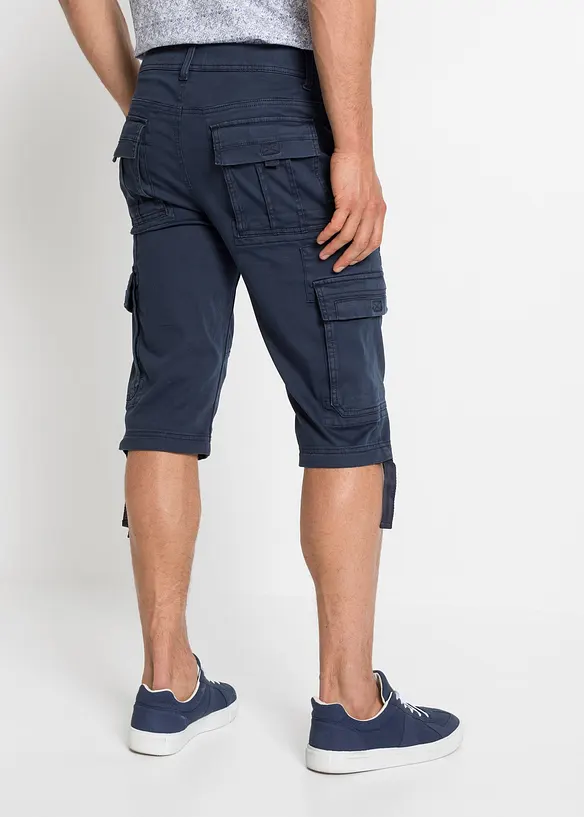 Long-Bermuda mit Cargotaschen in Regular-Fit in blau von hinten - bonprix
