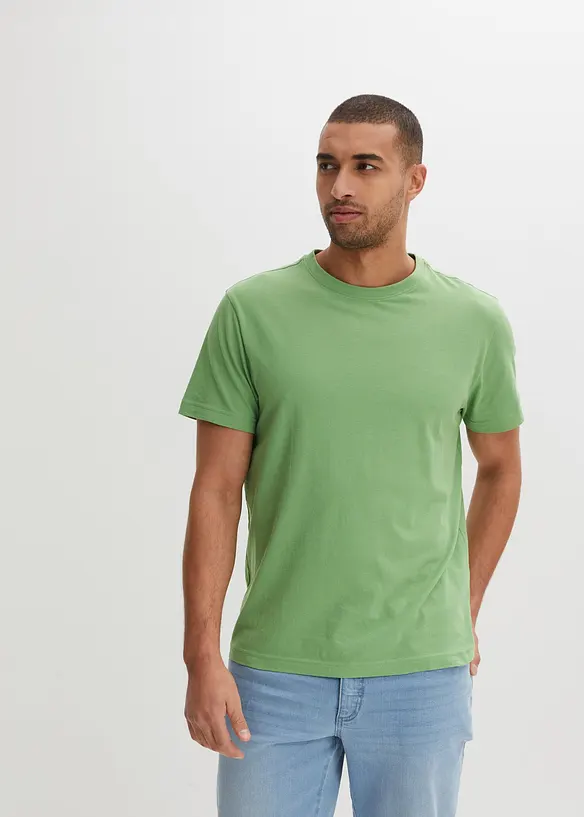 T-Shirt in Regular Fit (3er Pack) in orange von vorne (im Anschnitt) - bonprix
