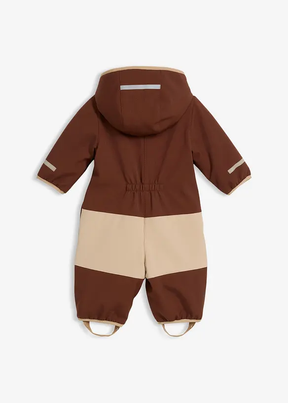 Softshell Overall mit Teddyfleece in braun von hinten - bonprix