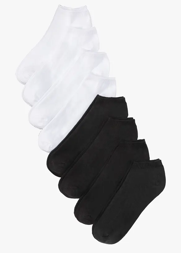 Sneakersocken mit Bio-Baumwolle (8er Pack) in schwarz von vorne - bonprix