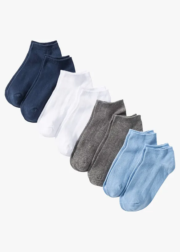 Sneakersocken mit Bio-Baumwolle (8er Pack) in weiß von vorne - bonprix