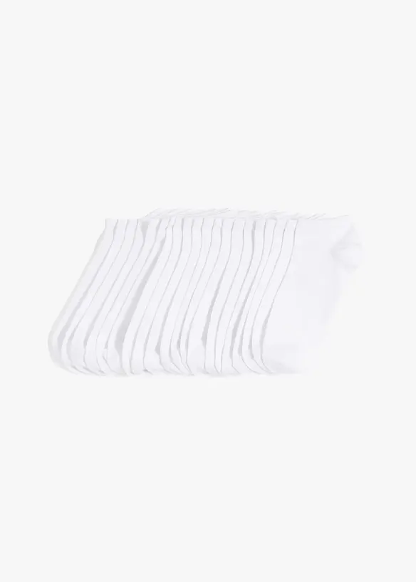 Sneakersocken mit Bio-Baumwolle (20er Pack) in weiß von vorne - bonprix