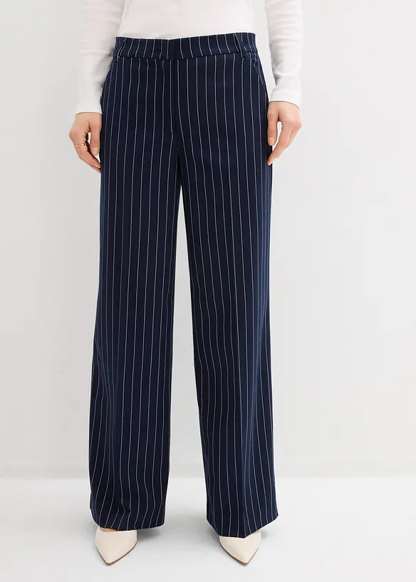 Marlenehose mit Nadelstreifen in blau von vorne - bonprix