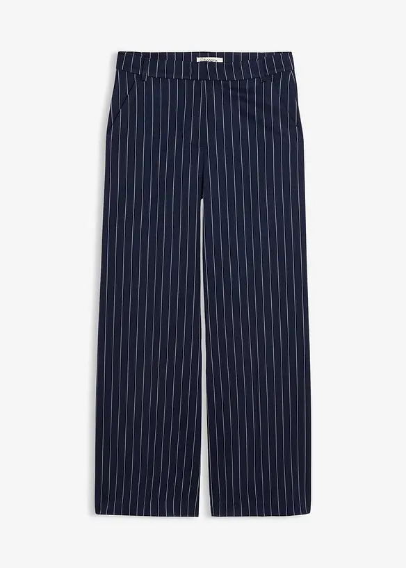 Marlenehose mit Nadelstreifen in blau von vorne - bonprix