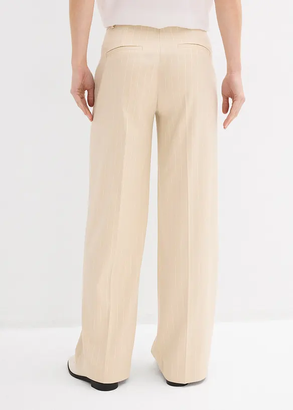 Marlenehose mit Nadelstreifen in beige von hinten - bonprix