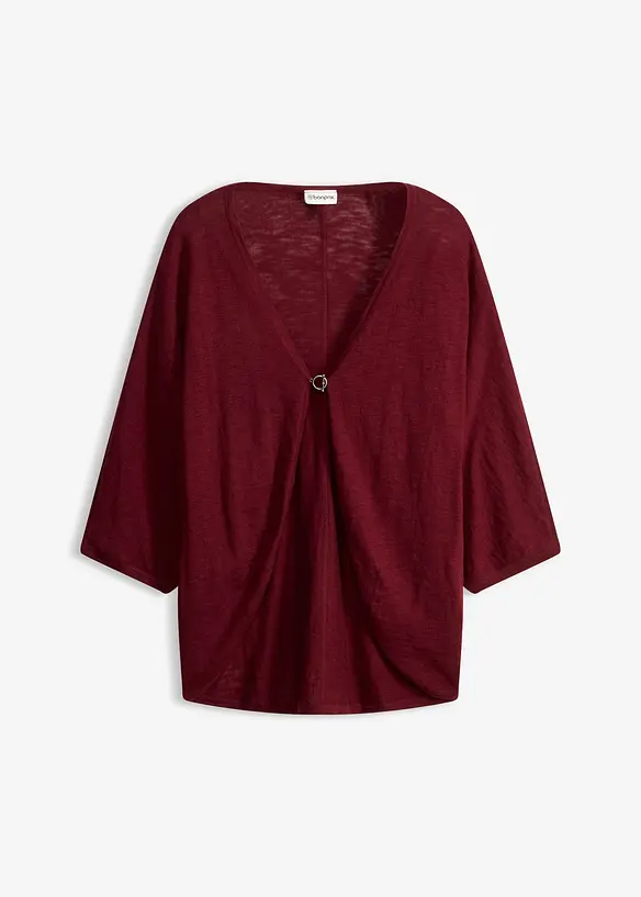 Feinstrickjacke aus reiner Baumwolle in rot von vorne - bonprix Feinstrickjacke aus reiner Baumwolle in rot von vorne - bonprix