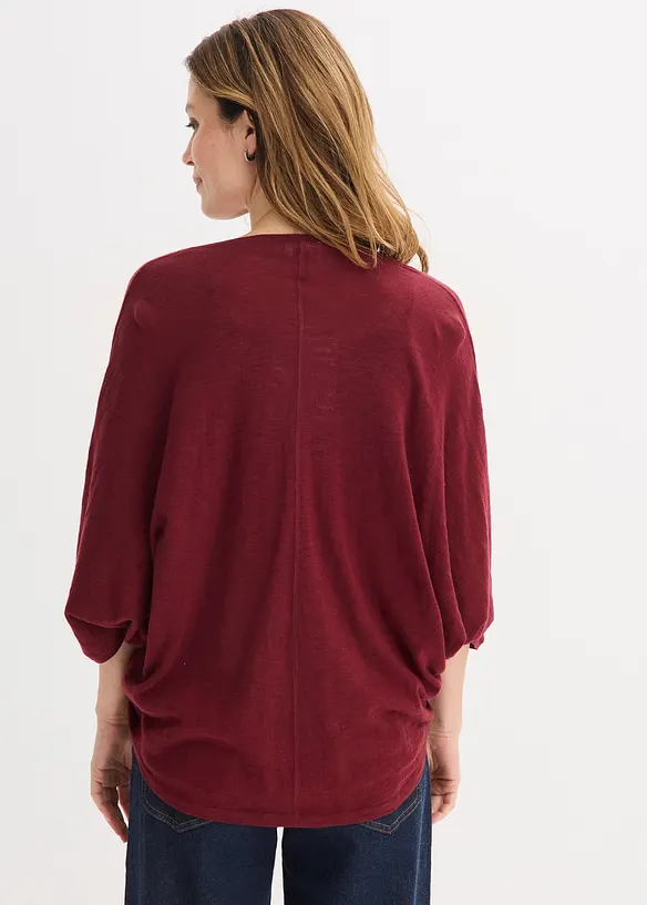 Feinstrickjacke aus reiner Baumwolle in rot von hinten (im Anschnitt) - bonprix Feinstrickjacke aus reiner Baumwolle in rot von hinten (im Anschnitt) - bonprix