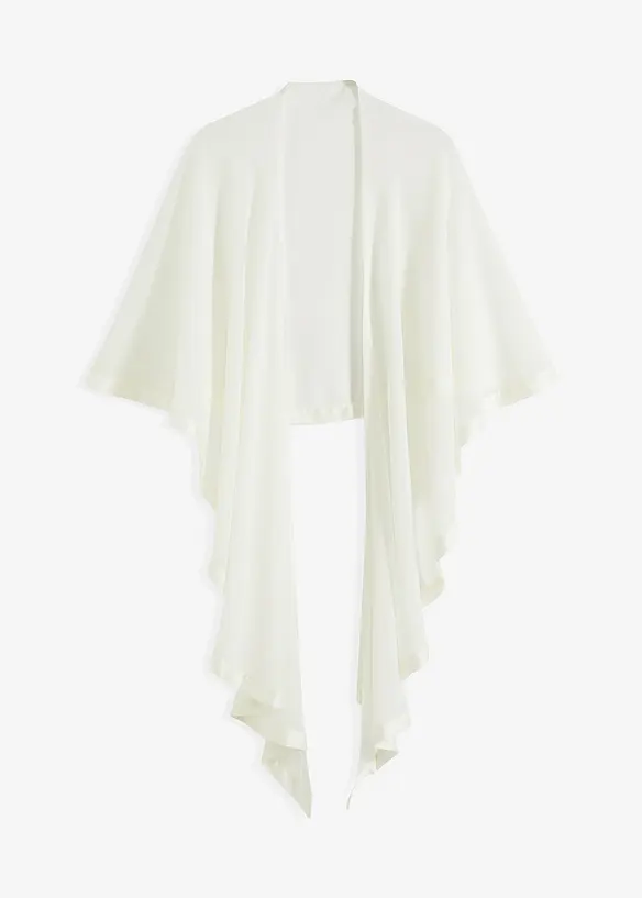 Stola mit feinem Satindetail in weiß von vorne - bonprix Stola mit feinem Satindetail in weiß von vorne - bonprix