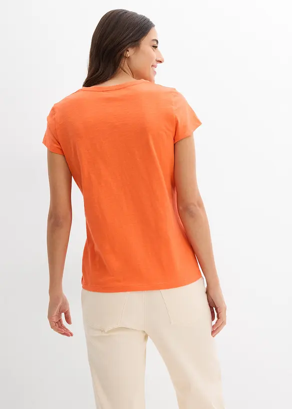 T-Shirt aus reiner Bio-Baumwolle (2er Pack) in schwarz von hinten (im Anschnitt) - bonprix