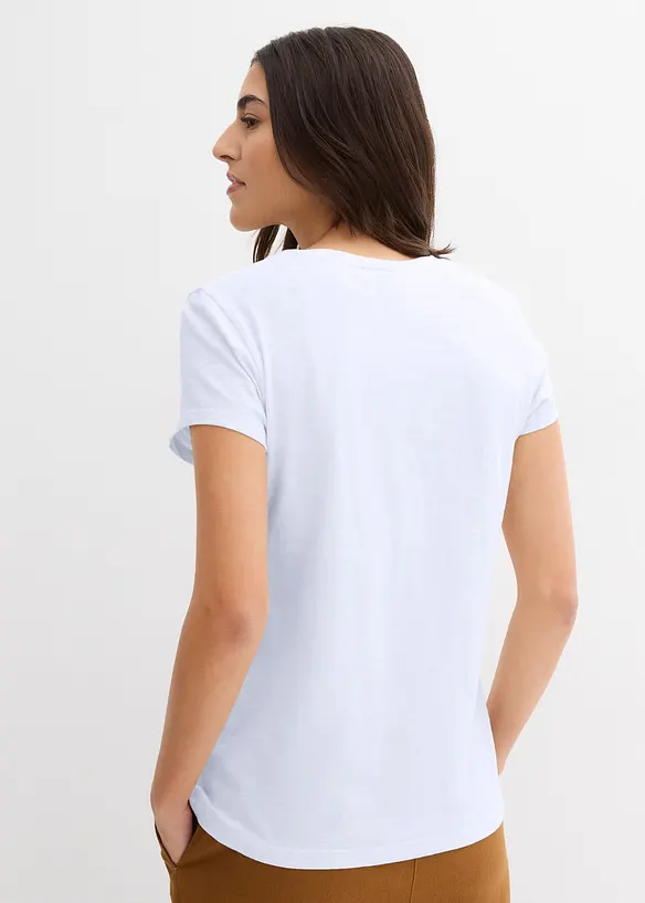 T-Shirt aus reiner Bio-Baumwolle (2er Pack) in blau von hinten (im Anschnitt) - bonprix