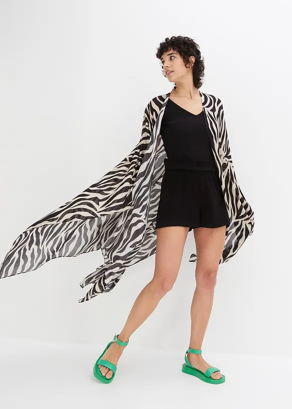 Poncho im Zebralook in schwarz im Look von vorne (Totalaufnahme) - bonprix