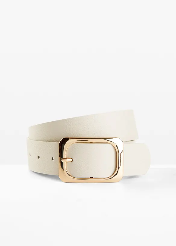 Gürtel mit goldfarbener Schnalle in beige von vorne - bonprix