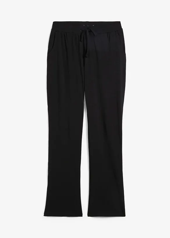 Hose mit reiner Bio-Baumwolle mit Stretch in schwarz von vorne - bonprix