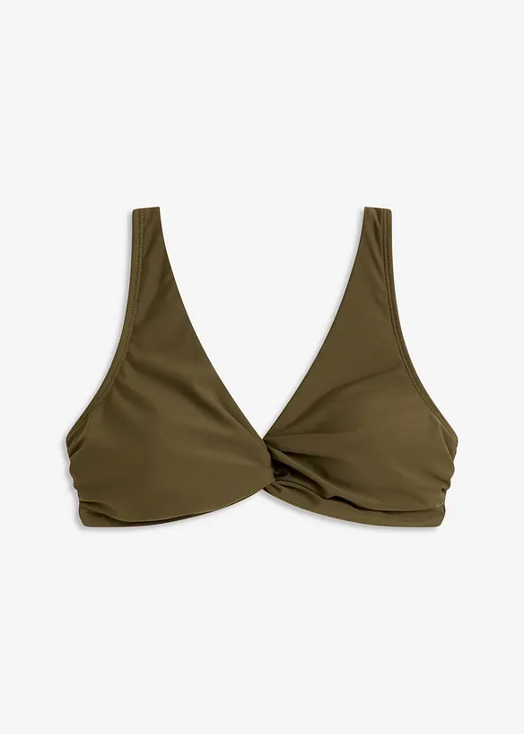 Bustier-Bikinioberteil mit Twistdetail in grün von vorne - bonprix