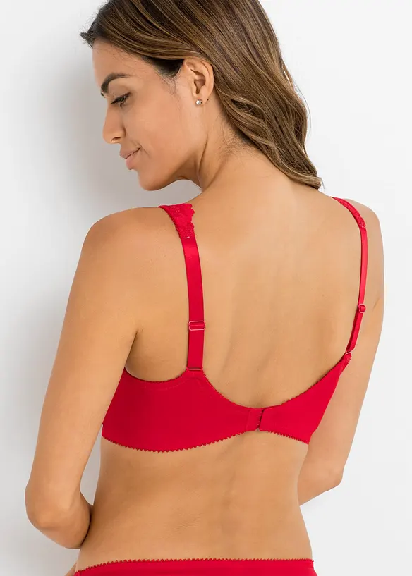 Minimizer-BH mit gepolsterten Trägern (2er Pack) in rot von hinten (im Anschnitt) - bonprix