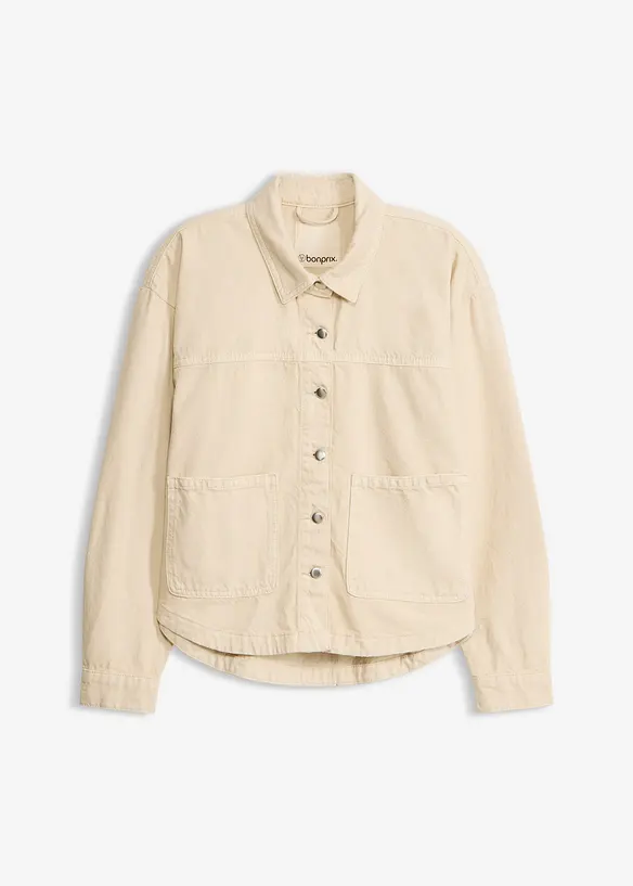 Shaket aus reiner Baumwolle in beige von vorne - bonprix