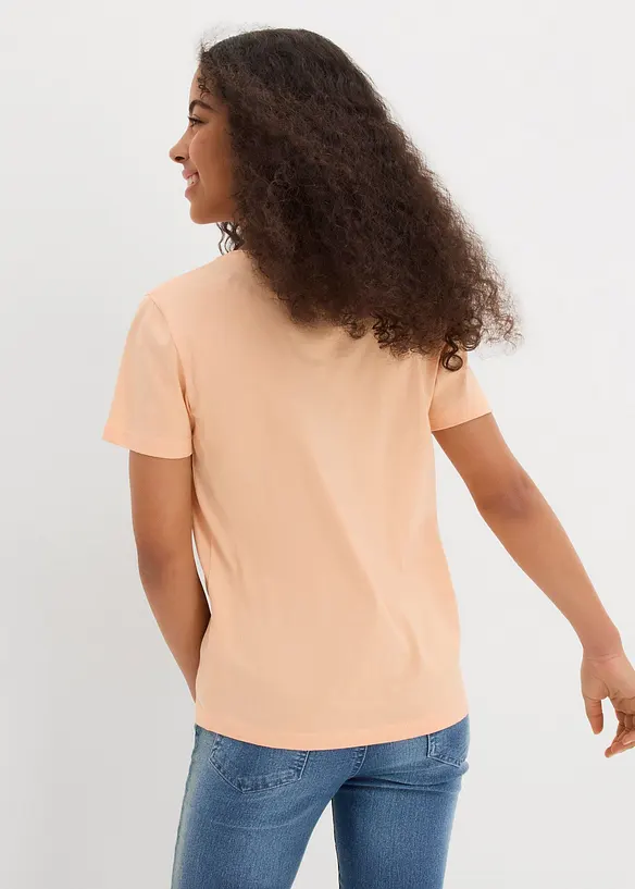 T-Shirt aus reiner Bio-Baumwolle (3er Pack) in blau von hinten (im Anschnitt) - bonprix