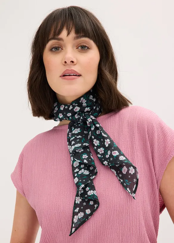 Tuch (2er Pack) mit floralem Design in rosa von vorne (im Anschnitt) - bonprix