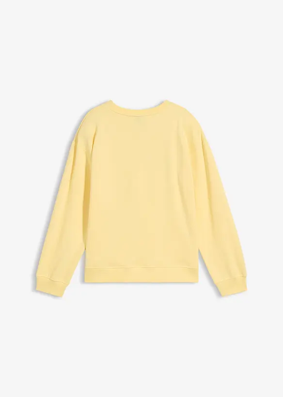 Sweatshirt aus reiner Bio Baumwolle in gelb von hinten - bonprix
