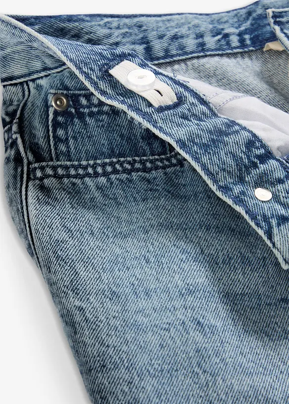 Loose-Fit-Jeans mit verstellbarem Bund, Straight in blau - bonprix