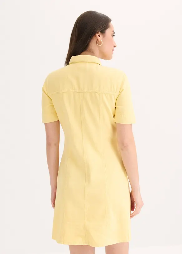 Minikleid aus reiner Baumwolle in gelb von hinten (Totalaufnahme) - bonprix Minikleid aus reiner Baumwolle in gelb von hinten (Totalaufnahme) - bonprix