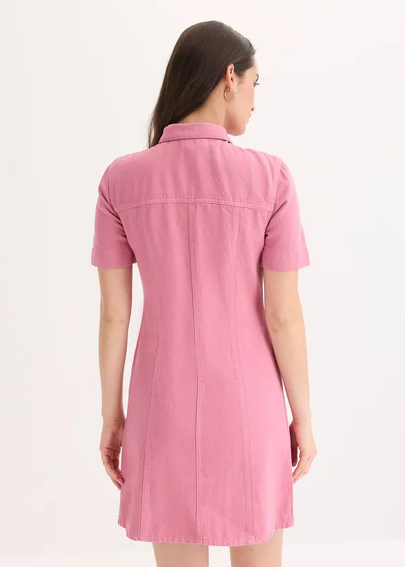 Minikleid aus reiner Baumwolle in rosa von hinten (Totalaufnahme) - bonprix Minikleid aus reiner Baumwolle in rosa von hinten (Totalaufnahme) - bonprix