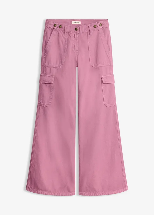 Cargohose aus reiner Baumwolle in rosa von vorne - bonprix