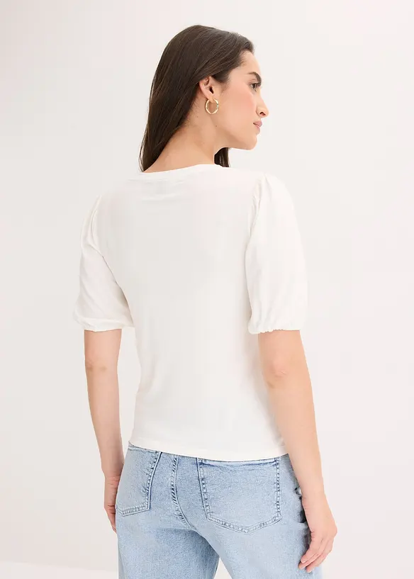 Shirt aus softem Viskose-Mix in weiß von hinten (im Anschnitt) - bonprix Shirt aus softem Viskose-Mix in weiß von hinten (im Anschnitt) - bonprix