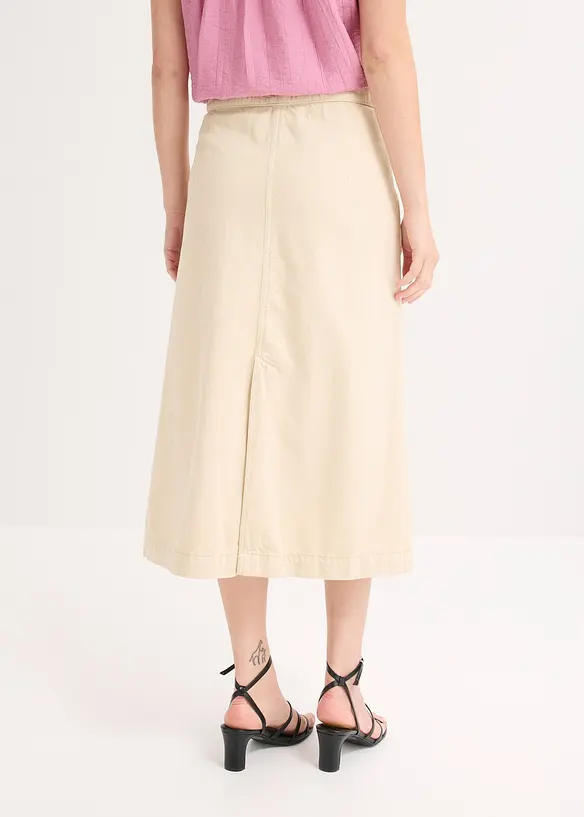 Twill-Rock aus reiner Baumwolle in beige von hinten - bonprix Twill-Rock aus reiner Baumwolle in beige von hinten - bonprix