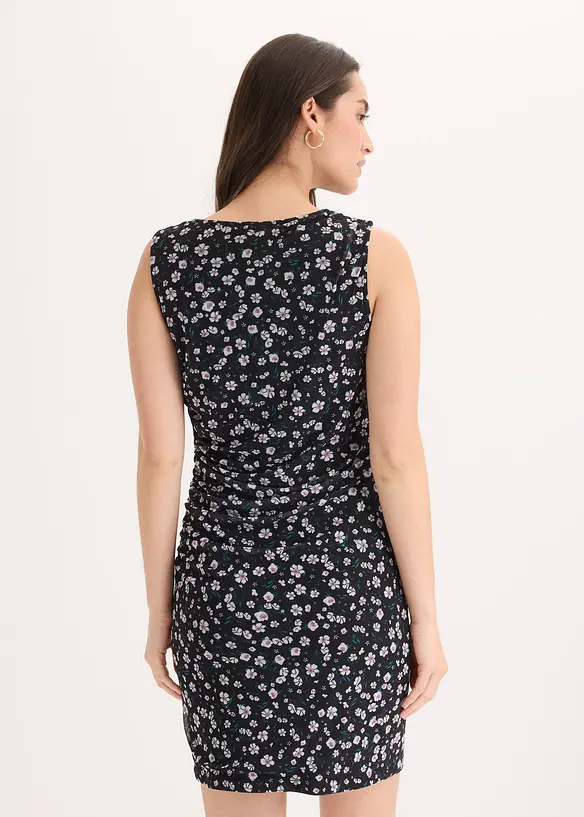 Tailliertes Minikleid aus feinem Mesh in schwarz von hinten (Totalaufnahme) - bonprix