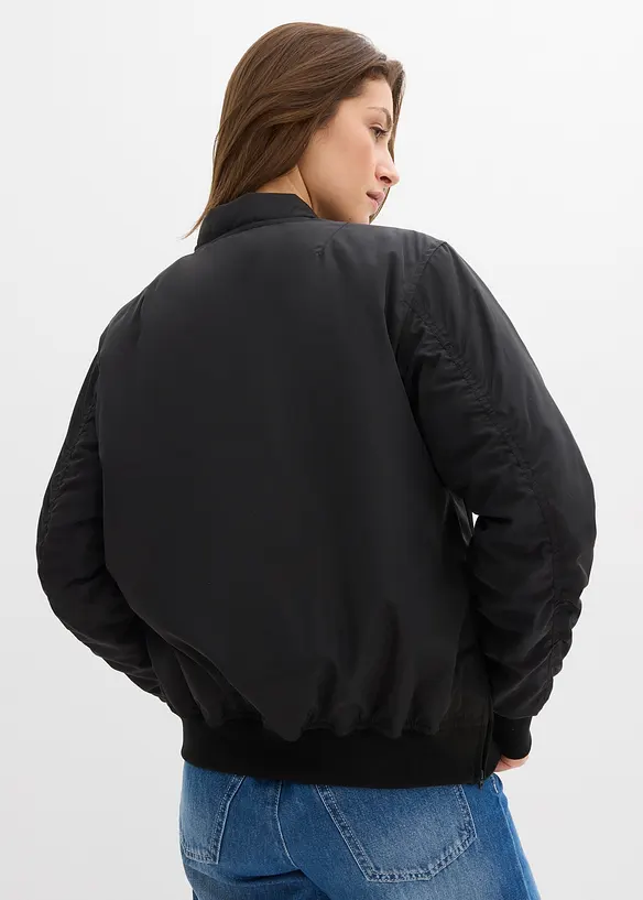 leicht wattierter Blouson in schwarz von hinten (im Anschnitt) - bonprix